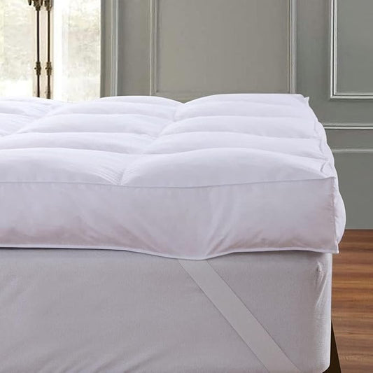 QUEEN ROSE Full Size Mattress Topper, Extra Soft Pillow Top Mattress Topper Full, Cooling Thick Plush Bed Topper Cloud-Like Down Alternative, Baffle Box White, for Back Pain Relief