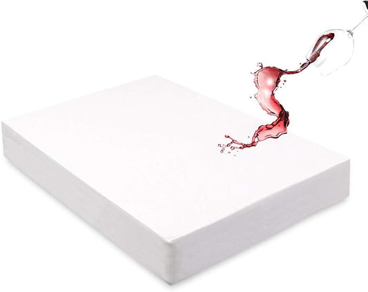 Mecerock Mattress Protector, Breathable and Soft Waterproof Mattress Protector, Mattress Cover, Fitted to 18" Deep, Mattress Cover Full Size Bed White