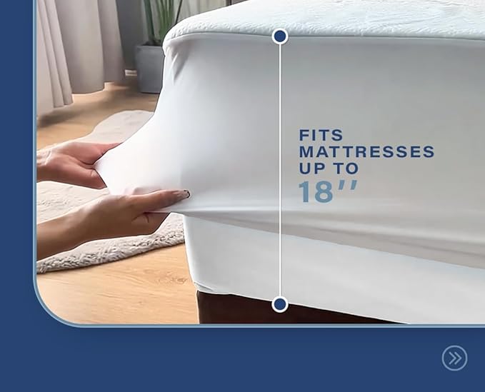 Lubel Luxe California King Mattress Protector – Bamboo Waterproof Bed Cover, Cooling Noiseless Washable Cal King Mattress Protector, Deep Pocket Fitted Mattress Cover for Bedding Protection
