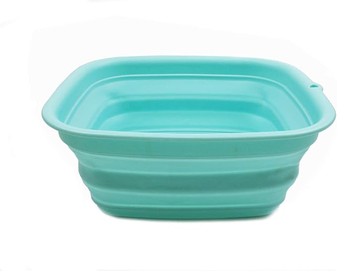 SAMMART 7.7L (2 Gallon) Collapsible Tub - Foldable Dish Tub - Portable Washing Basin - Space Saving Plastic Washtub (Lake Green, S) by SAMMART