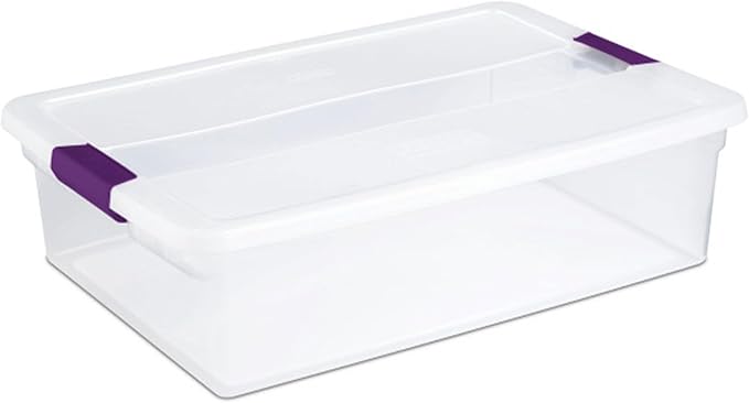 Sterilite 12-Pack 32 Quart ClearView Latch Box, Stackable Organizer Bins with Latching Lids - Clear Plastic Organization Containers for Closet, Bedroom, Shelving Units and Everyday Home Storage - Image 7