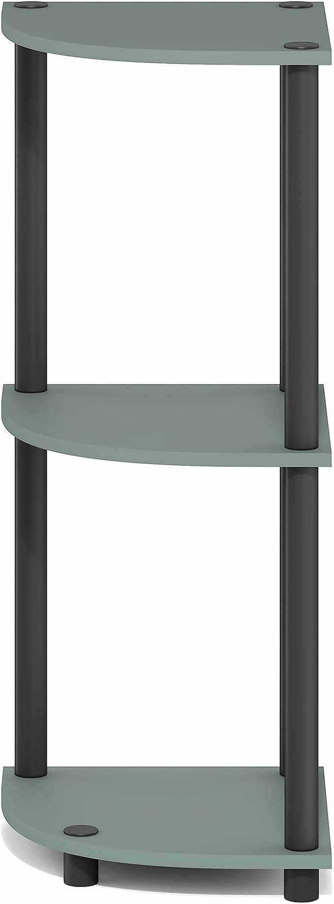 Furinno Turn-N-Tube Corner Shelf, 3-Tier Corner Bookshelf, Display Storage Shelves with Open Shelves, for Organization and Storage, Living Room, Home Office, Garage, Sage Green - Image 7