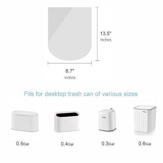 SUBEKYU Mini Trash Bags for Mini Trash Can,7 Rolls White Trash Bags for Desktop Wastebasket of Various Sizes,105 Count Total - Image 2