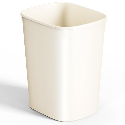 CEROELDA Bathroom Trash Can with Lid, 10L/2.6 Gal Small Garbage Can with Press Top Lid, Slim Plastic Waste Basket for Toilet, Office, Bedroom(Beige) - Image 2