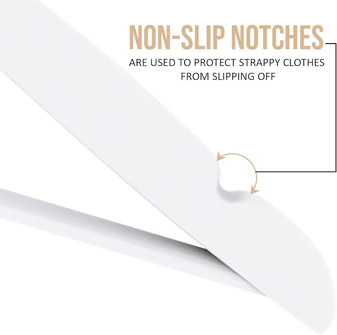 Utopia Home Premium Wooden Hangers 20 Pack - Durable & Slim Coat Hanger - Suit Hanger with 360-Degree Rotatable Hook - Wood Hangers with Shoulder Grooves (White Color) - Image 3