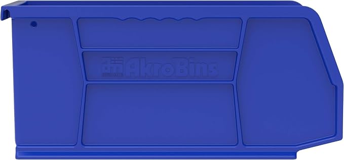 Akro-Mils 30230 AkroBins Plastic Storage Bins, Space-Saving Stackable Bins for Garage, Pantry, Craft Organization, 10.5 "L x 5.5 "W x 5"H, Blue, 12-Pack - Image 7