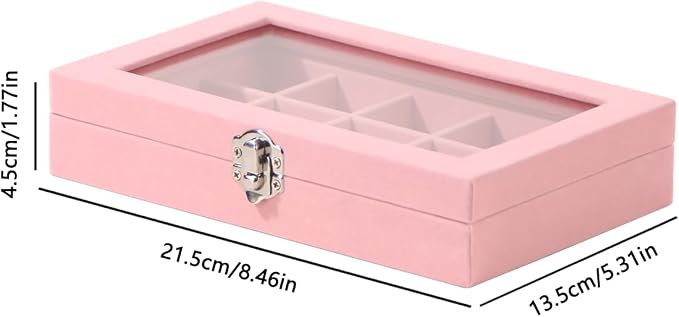 Travel Jewelry Box,Small Jewelry Case,Rings Earrings Cufflinks Organizer for Girls (Pink, 15 Grids) - Image 8