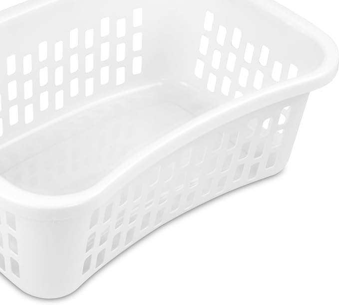 Sterilite 18 Pack HipHold Laundry Basket, Plastic Rectangle Clothes Hamper with Comfort Grip Handles & Reinforced Rim, 1.5 Bushel Capacity, White - Image 6