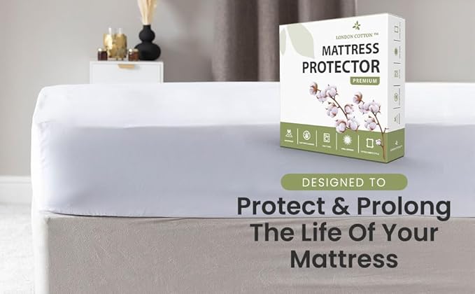 Premium Twin XL Size Mattress Protector 100% Waterproof Mattress Protector Breathable Deep Pocket Washable Bed Cover College Dorm Size (Twin XL)