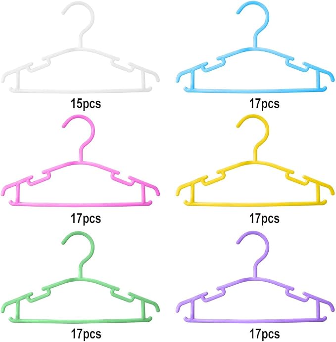 GoodtoU Baby Hangers, 100 Pack Kids Plastic Hangers for Small Childrens Baby Clothes Infant Child Nursery Closet Organization - Image 4