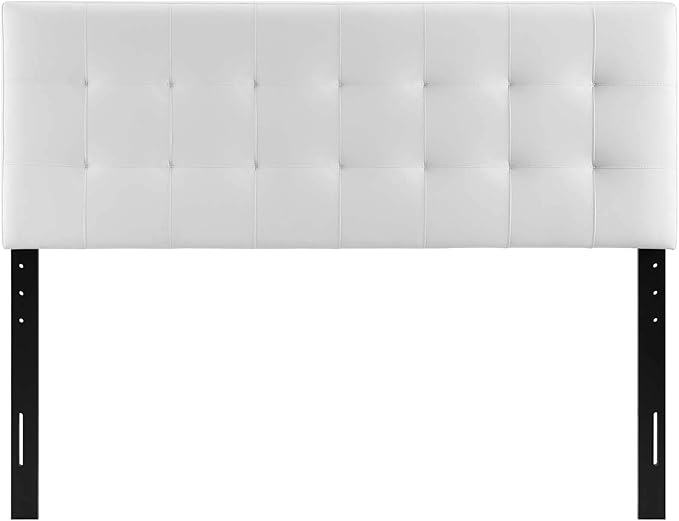 Modway Lily Tufted Faux Leather Upholstered Full Headboard in White