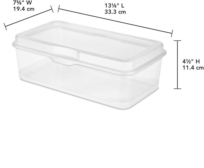 Sterilite 18-Pack FlipTop Stackable Rectangular Storage Bin with Hinging Lid, Clear - Image 2