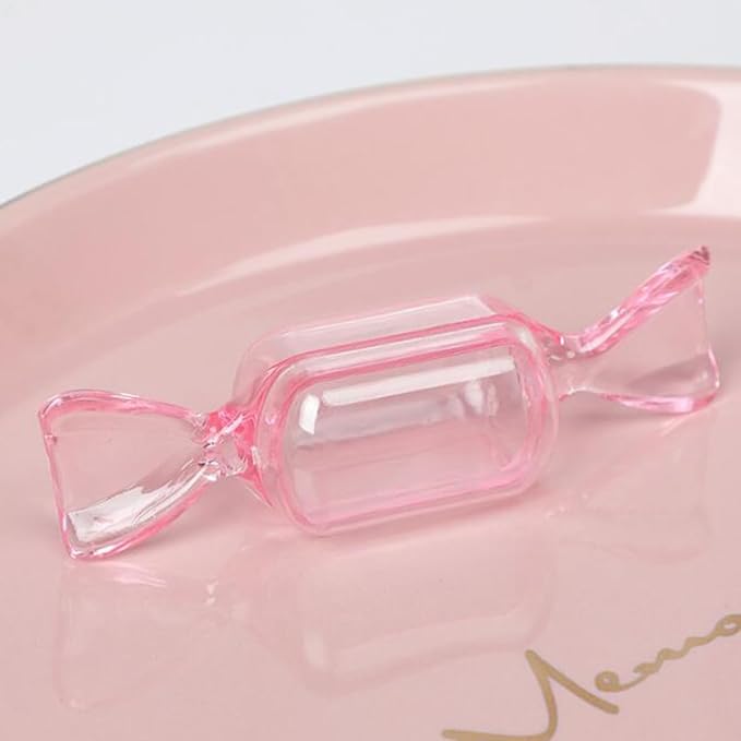 FZBNSRKO 50 Pcs Clear Candy Shaped Jewelry Box,Mini Jewelry Organizer Boxes Lovely Plastic Candy Container DIY Jewelry Accessories for Wedding Party Travel Valentine's Day(pink) - Image 5