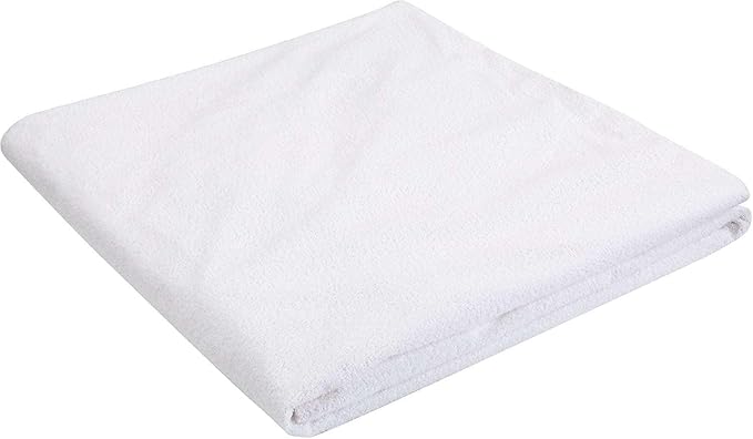 NON Sticky cotton Waterproof Terry Cotton Mattress Protector, 15" Deep Pocket Fitted Cover, Breathable Noiseless Washable, RV Short Queen 60" x 75", Solid White