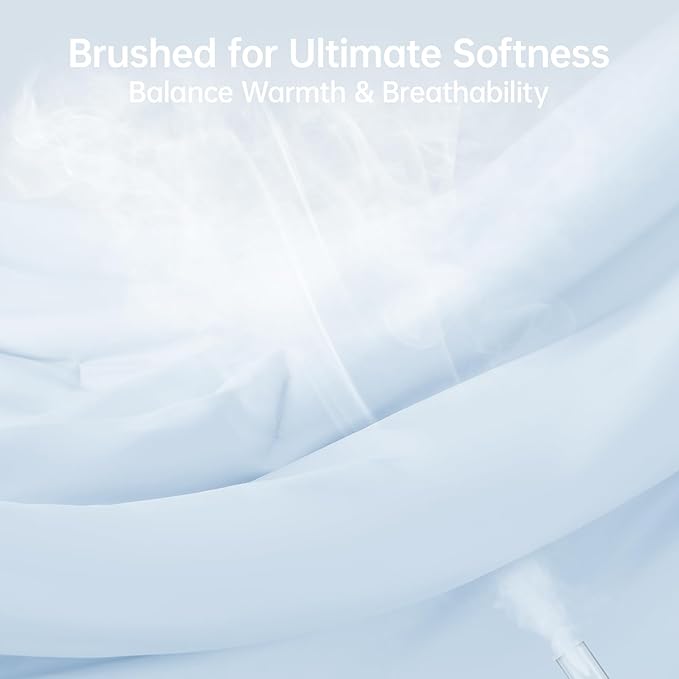 MUXHOMO Queen Comforter Set, All Season Ultra Soft Down Alternative Bedding - 3 Piece Lightweight Bed Set Includes 1 Comforter (90"x90") and 2 Pillow Shams (20"x26"), Light Blue