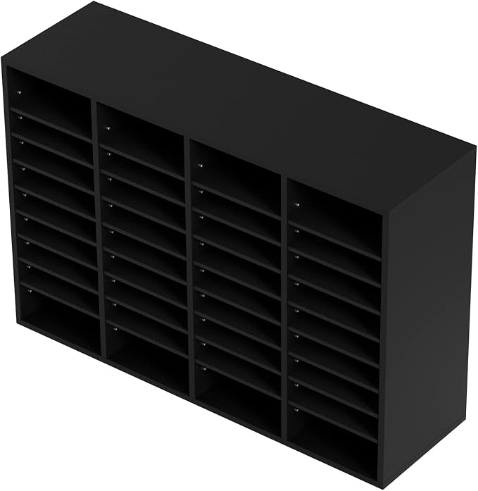 VEVOR Wood Literature Organizer, 36 Compartments, Mailboxes Slot with Removable Shelves, File Sorter for Office, Home, Classroom, or Mailrooms Organization, Black - Image 10