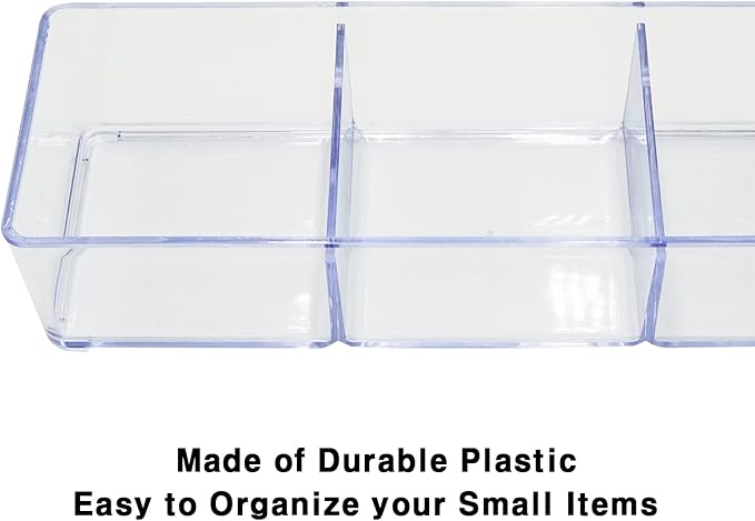 carrotez 3 Compartment Clear Plastic Drawer Organizer for Makeup, Bathroom, Desk, Vanity - Image 5