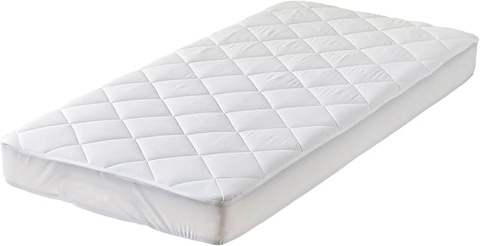 Kingnex RV Bunk Mattress Topper with Reversible Surface for Narrow Twin Bed Fluffy Matress Cover Quilted Fitted Mattress Pad
