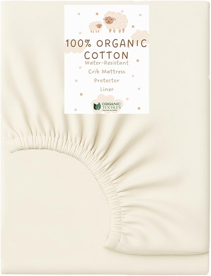 ORGANIC TEXTILES Water-Resistant Fitted Sheet Baby Mattress Liner Pad Protector - 100% Organic, GOTS Certified - Cradle (36"x18") - Pack of 1