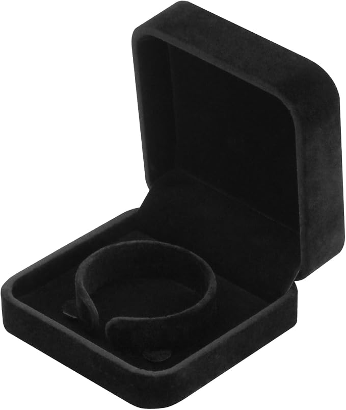 LETURE 4 Pieces Classic Velvet Bracelet Bangle Pendant Necklace Gift Box, Travel Jewelry Box Display Storage Case for Gift, Wedding, Engagement, Proposal, Birthday (Bracelet STYLE 1-4PCS) - Image 7