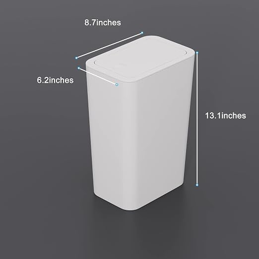 N. NETDOT 3 Pack 2.6 Gallon / 10L Bathroom Trash Can with Lid,Kitchen Garbage Can Small Trash Bin Waste Basket for Bathroom,Kitchen,Bedroom,Living Room,Office - Off White - Image 7