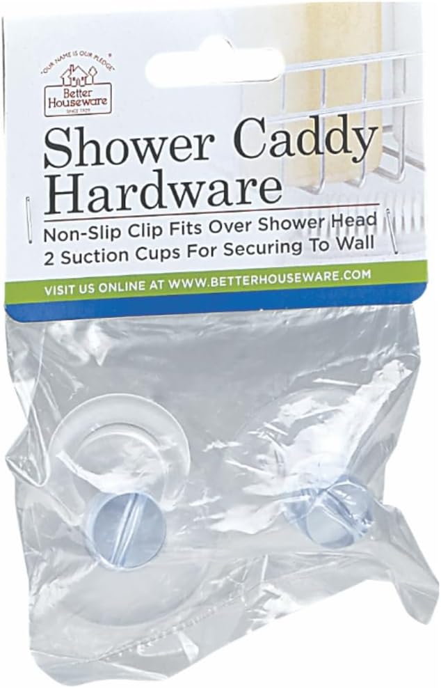 Better Houseware Suction Cup Shower Caddy Connectors, Shower Caddy Suction Cup Set for Bathroom Racks, Heavy-Duty Holder Kit, Easy to Attach & Transparent, 3 Piece Set - Image 2