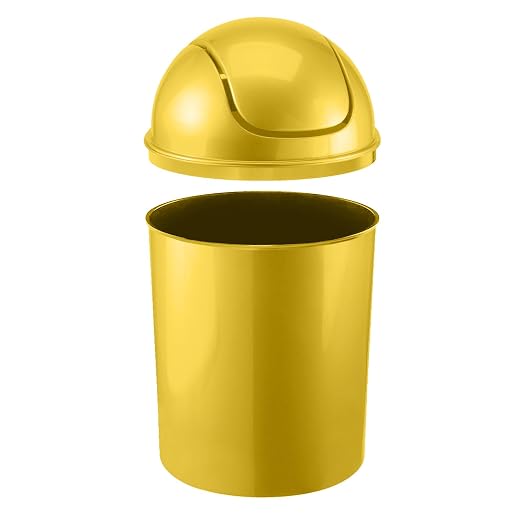 Umbra 1.25 Gallon Mini Waste Can with Removable Swing-Top Lid - Small Garbage Bin for Kitchen, Bathroom, Bedroom, Office - Compact Trash Can Fit Under Tables & Counters - Yellow - Image 4