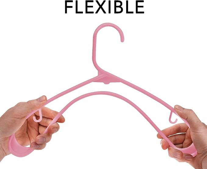 Sharpty Plastic Hangers Clothes Hangers for Clothing, Closet, Coats & Shirts - Durable & Space Saving - for Everyday Standard Use, Room Essentials & Basics - 20 Pack - Pink - Image 3