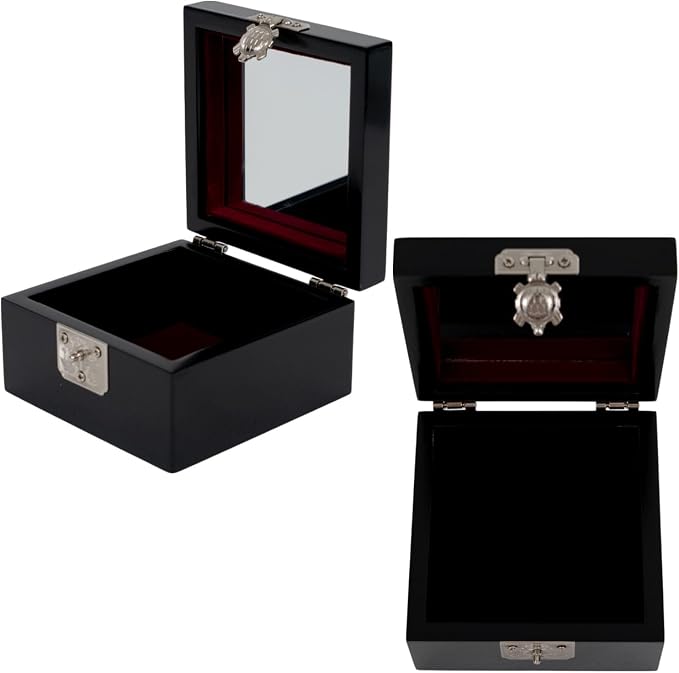 February Mountain Mother of Pearl Mini Jewelry Box - Organizer for Earring Necklace Ring & Bracelet Jewelry Display Storage Case for Woman Unique Gifts (Crane_Black) - Image 6