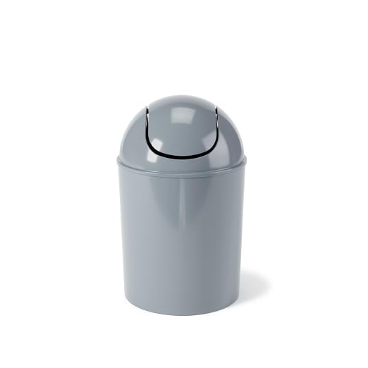 Umbra 1.25 Gallon Mini Waste Can with Removable Swing-Top Lid - Small Garbage Bin for Kitchen, Bathroom, Bedroom, Office - Compact Trash Can Fit Under Tables & Counters - Steel Blue - Image 2
