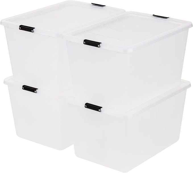 IRIS USA 4-Pack High-Capacity Clip Box with Latching Lids, 55 Quart Storage Bins, Supply Containers for Home, Office & Classroom Organization - Image 8