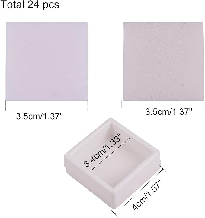 BENECREAT 24PCS White Gemstone Display Box Jewelry Box Container 1.57x0.6 with Clear Top Lids for Gems,Jewelry and Festival Gift Packing - Image 2