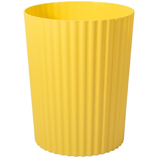 JiatuA Small Trash Can Plastic Wastebasket Round Garbage Container Bin for Bathroom, Kitchen, Bedroom, Home Office, College Dorm, Yellow by JiatuA