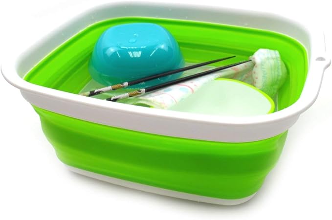 SAMMART 7.7L (2 Gallon) Collapsible Tub - Foldable Dishpan, Kitchen Sink for Camping - Indoor Outdoor Portable Washing Basin - Space Saving Plastic Washtub (Green, S) - Image 7
