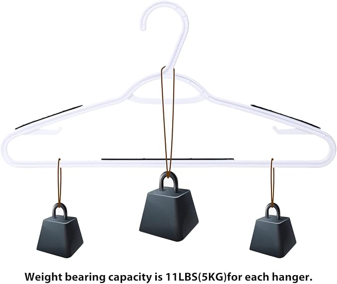 30 Pack Bendable Plastic Hangers Light-Weight Non-Slip Clothes/Suit Hangers(Black) - Image 5