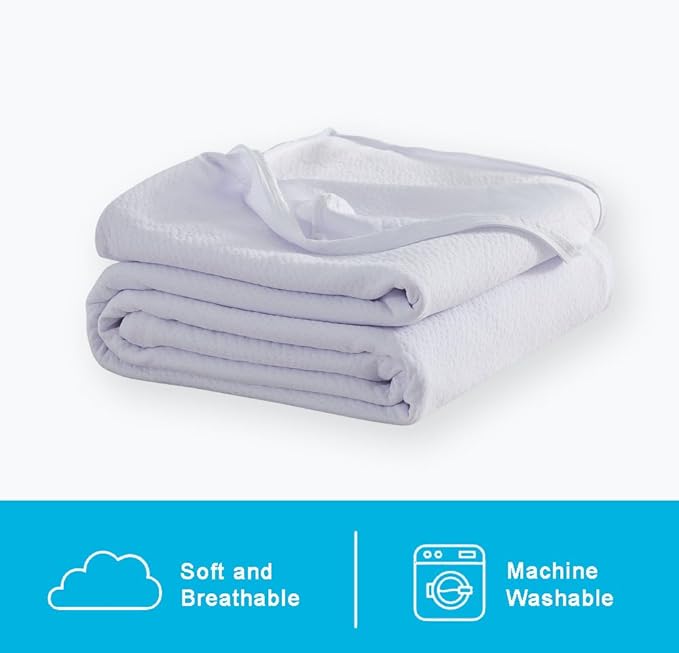 SHOUREN Mattress Topper Cover Only Queen, 2-3 Inch Zippered Mattress Topper Protector with Adjustable Straps, Ultra Soft Breathable Washable Encasement, Secure Fit, White
