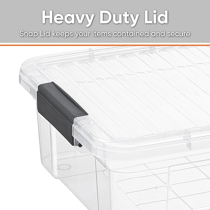 Superio Storage Bins with Lids, Clear Plastic Containers for Organizing, Stackable Totes, BPA Free, Odor Free, Organizer Boxes for Home, and Dorm (8 Pack, 22.75 Qt)