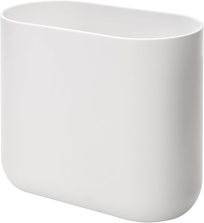 iDesign Small Slim Plastic Bathroom Trash Can, Garbage Can for Bedroom, Office, Desk, Dorm, White - Image 8