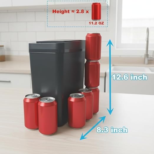 Yatmung Touchless Bathroom Trash Can - 2.5 Gallon Smart Trash Can Sensor Motion - Skinny Trash Bin with Lid - Electric, Narrow, Plastic, Auto Open - Small Slim Automatic Garbage Can (Black) - Image 5