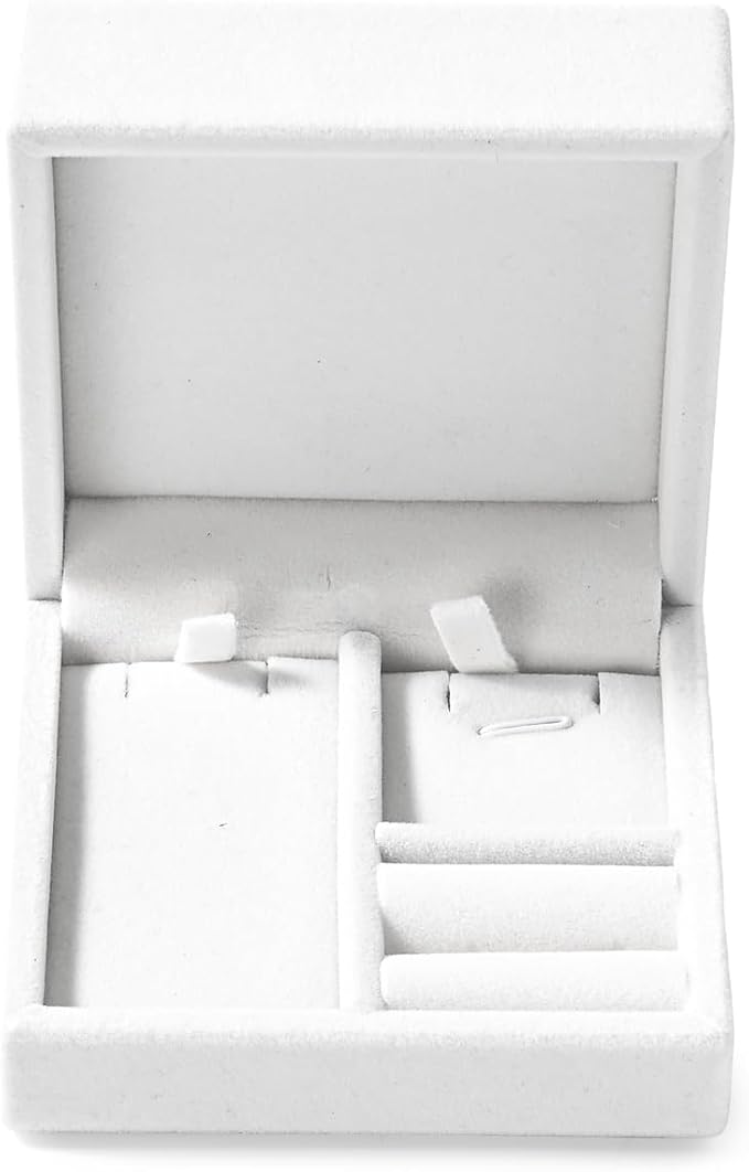 3-in-1 Velvet Jewelry Set Gift Box: Earring, Ring, Necklace Boxes - Small Jewelry Storage for Travel, Birthday, Mother's Day, Valentine's Day Gifts (White) - Image 8