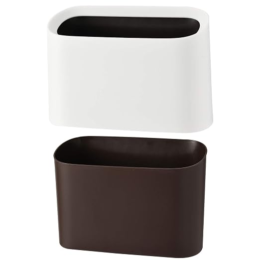 SUBEKYU 0.4 Gal Mini Countertop Trash Can, Small Desktop Garbage Can for Office, Tiny Wastebasket, Plastic, White - Image 6