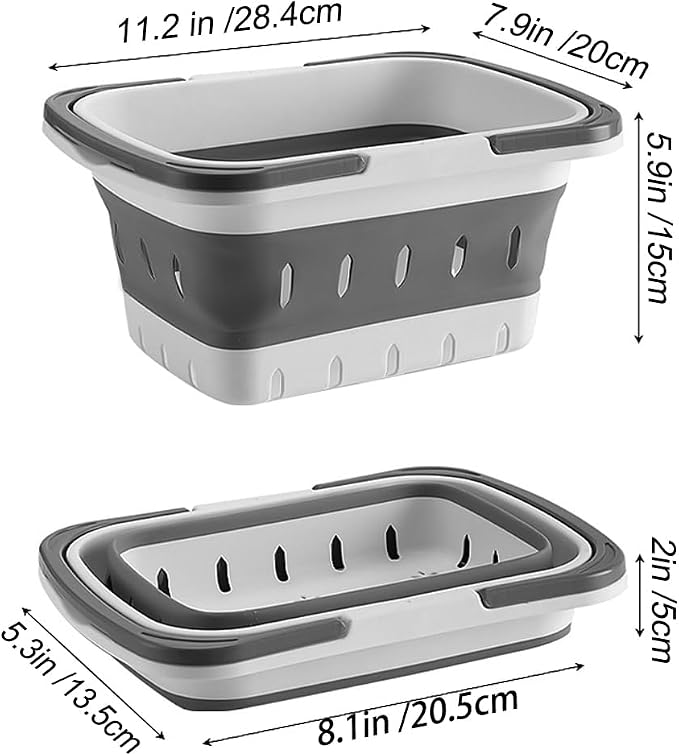 Portable Folding Plastic Bath Caddy with Handle, Perforated, Travel Bathroom Organizer for Bedroom, Bathroom, Shower, Dorm Room, Camping and RV Use (Orange, 1 pack) - Image 2