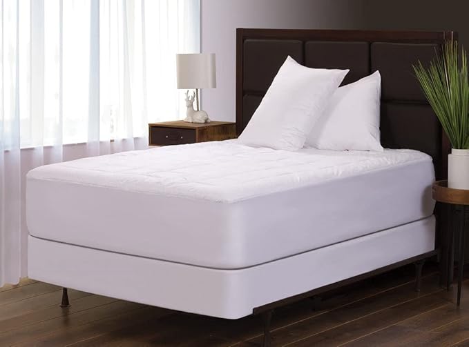 CirclesHome Cot Size Mattress Pad Pillow Top - 100% Cotton Top Ultra - Plush Down Alternative Mattress Protector - 200 Thread Count - Stretches from 14-16 inches for Snug Fit
