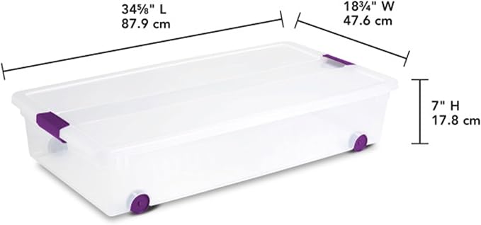 Sterilite 8-Pack 60 Quart ClearView Latch Box, Wheeled Underbed Organizer Bins with Latching Lids - Clear Plastic Organization Containers for Closet, Bedroom, Shelving Units and Everyday Home Storage - Image 3