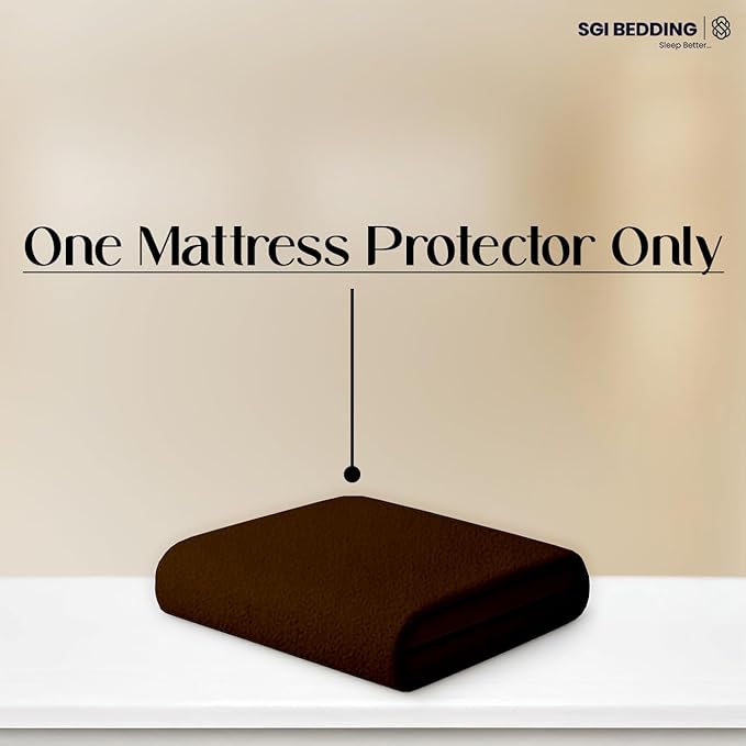 SGI bedding Waterproof 78X80 King Mattress Protector – 15" Deep Pocket, Soft Noiseless & Breathable Fitted Style Bed Cover, Skin- Friendly Protection Against Moisture, Spills & Stains – Chocolate