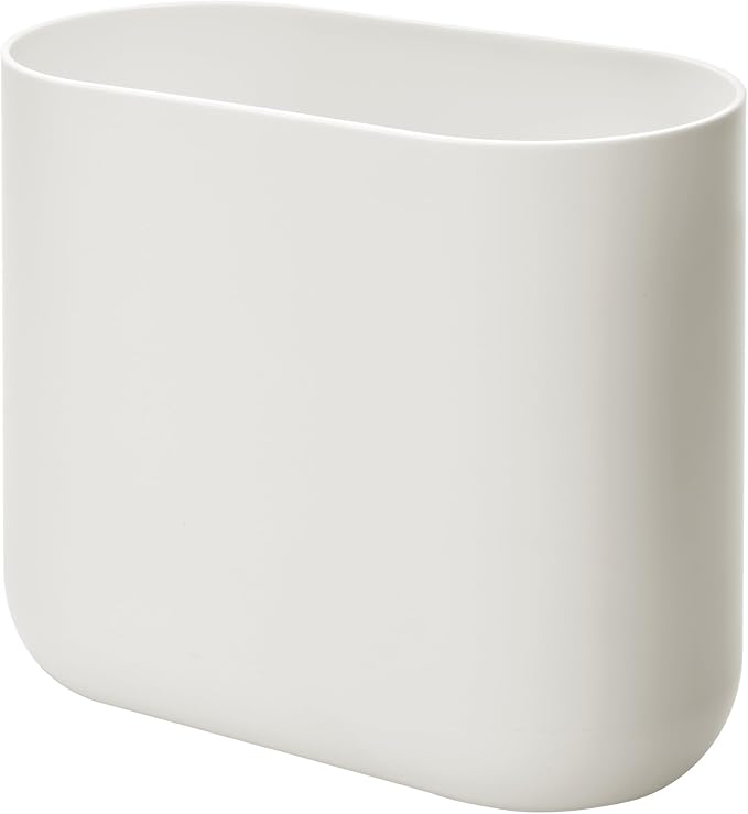 iDesign Small Slim Plastic Bathroom Trash Can, Garbage Can for Bedroom, Office, Desk, Dorm, Coconut White - Image 8