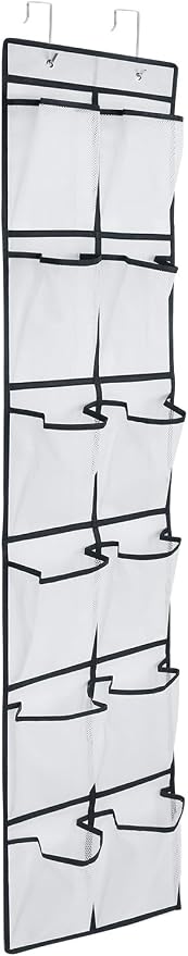 GOMAJI 12 Large Pockets Over Door Hanging Shoe Organizer, White - Image 9