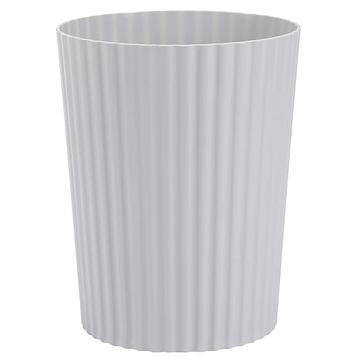 JiatuA Small Trash Can Plastic Wastebasket Round Garbage Container Bin for Bathroom, Kitchen, Bedroom, Home Office, College Dorm, Grey by JiatuA