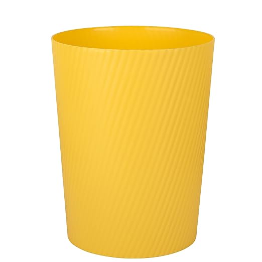 UUJOLY Small Trash Can Wastebasket Garbage Can Container Bins for Bathrooms, Laundry Room, Kitchens, Offices, Kids Rooms, Dorms (Yellow) by UUJOLY