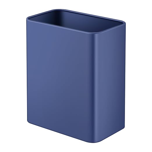 TIPGO Small Metal Trash Can, 2.1 Gallon Slim Trash Can for Bathroom, Wastebasket Garbage Bin for Bedroom, Office, Kitchen, Under Sink (Blue) by TIPGO